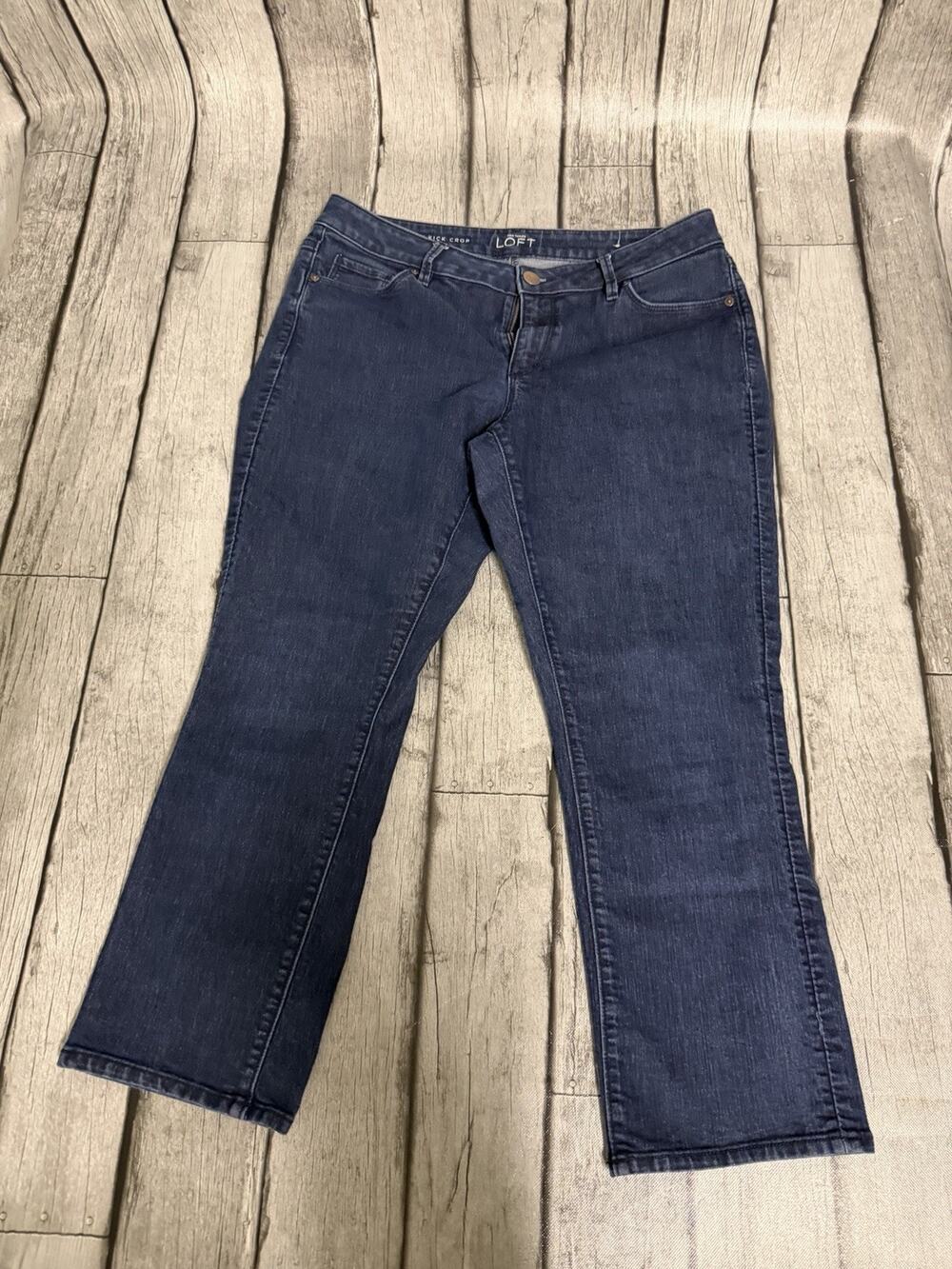 Women’s Ann Taylor Loft Curvy Kick Crop Denim Jeans Sz 30 US 10